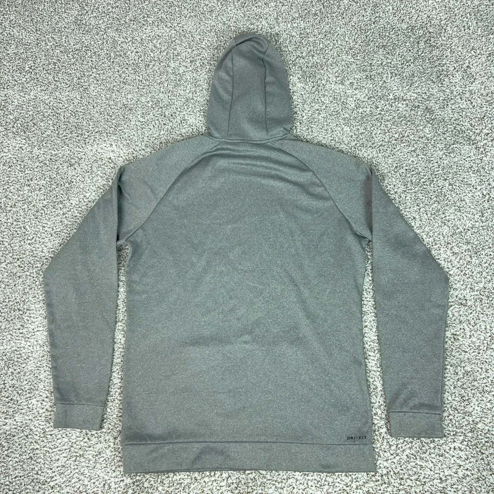 Nike Hoodie Mens LT Tall Gray Pullover Dri-FIT Fleece Sweatshirt Swoosh Athletic